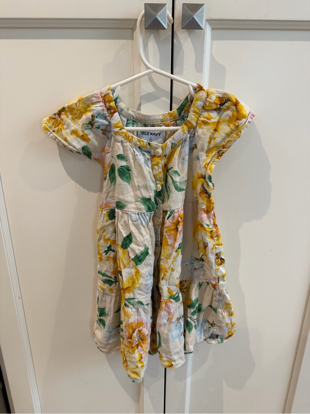 Old Navy 3t Girls' Yellow Floral Tiered Dress